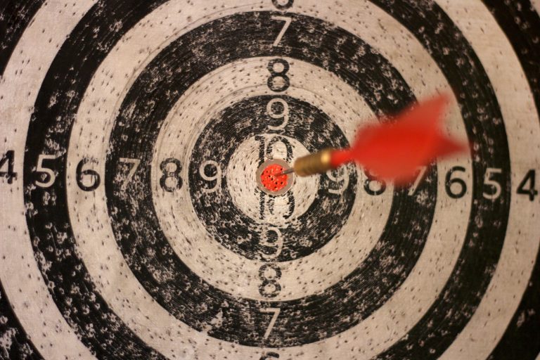 Target audience B2B -Darts target close up